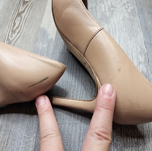 LK Bennett Nude Pumps Floret Leather Pointed Toe Courts - Picture 10 of 14